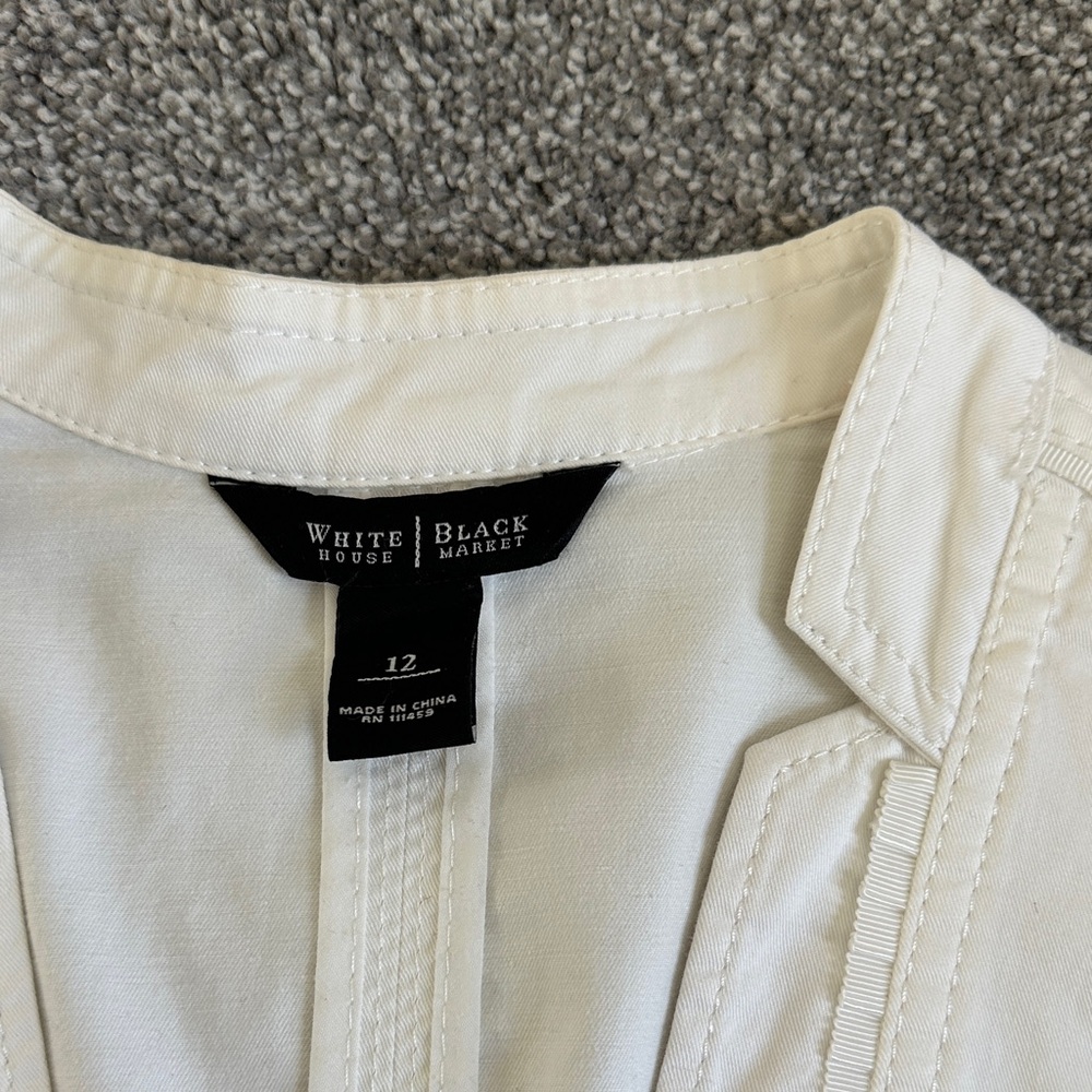 White House Black Market white Blazer with Silver Buttons - Picture 3 of 4